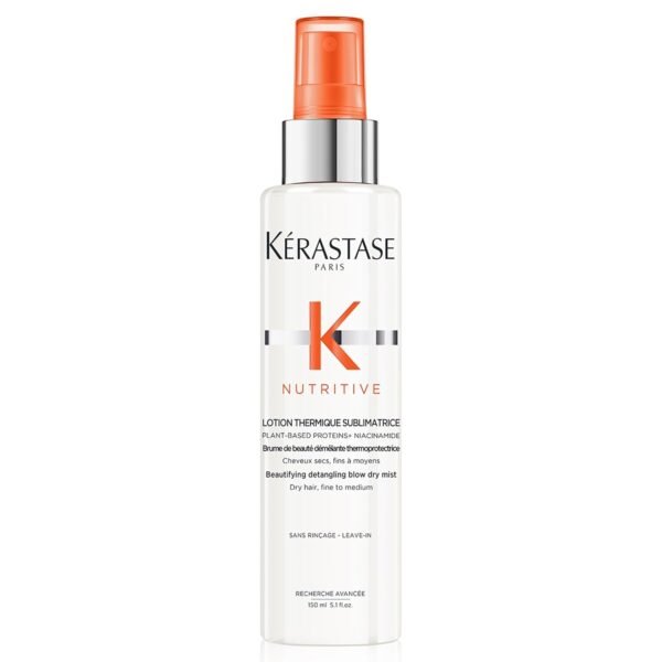 KERASTASE Spray nutritivo protector del calor | Protector del calor nutritivo para cabello seco | Desenreda, reduce el encrespamiento y se despega | Para cabello seco fino a medio | Loción Thermique