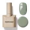 MAYCHAO Esmalte de uñas de gel verde oliva de 0.5 fl oz, 1 unidad de esmalte de gel verde salvia, esmalte de uñas semipermanente con LED UV, arte de uñas, salón de manicura para principiantes,
