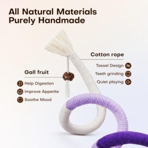 Potaroma Juguetes para gatos, 3 piezas con hierba gatera natural recargable, juguete de limpieza de dientes seguro para gatitos de interior, juguetes interactivos para gatos para todas las razas, 19.5