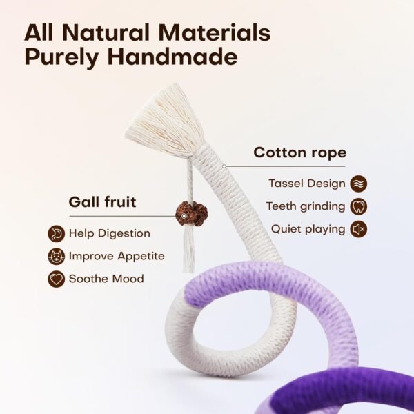 71litgHAQSL._AC_SL1500_ (1) Potaroma Juguetes para gatos, 3 piezas con hierba gatera natural recargable, juguete de limpieza de dientes seguro para gatitos de interior, juguetes interactivos para gatos para todas las razas, 19.5