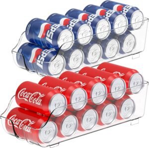 91tvFJwTNNL._AC_SL1500_ Simple Houseware Organizador de latas de soda para despensa/refrigerador, transparente, juego de 2